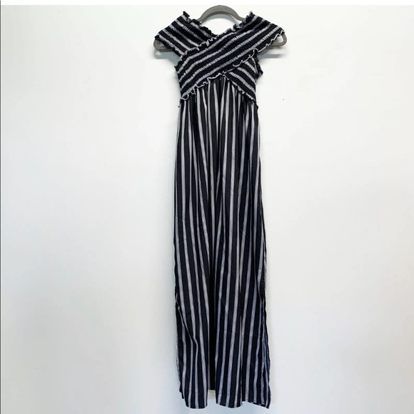 She and sky Striped Off-the-Shoulder Maxi Dress S - Picture 6 of 9